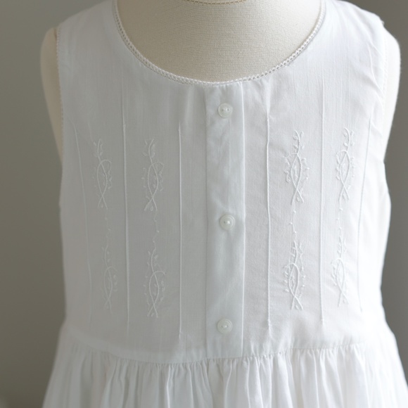 Strasburg White Cotton Sundress Embroidery Beach Portrait Vacation Beach Wedding - Picture 2 of 7